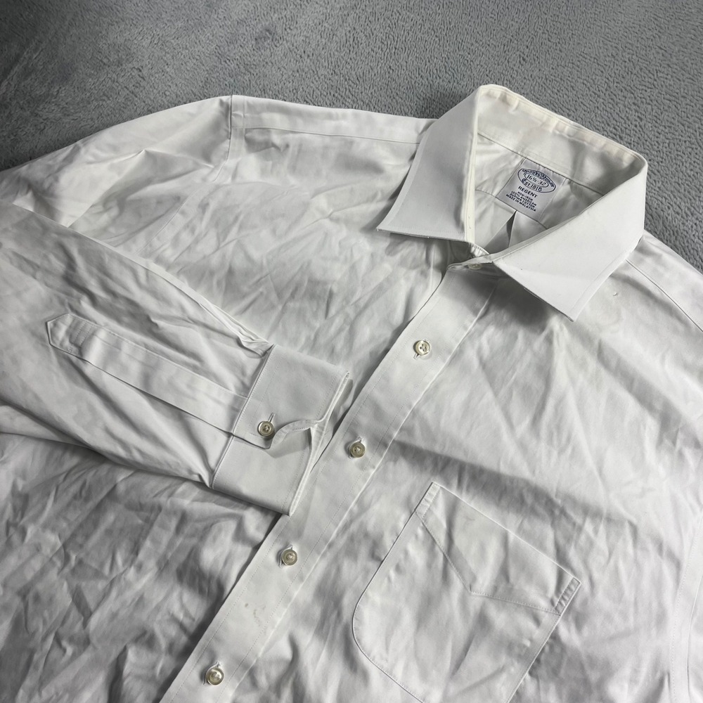 Brooks Brothers Regent Dress Shirt Mens 16.5 32 White Supima Cotton Non-Iron